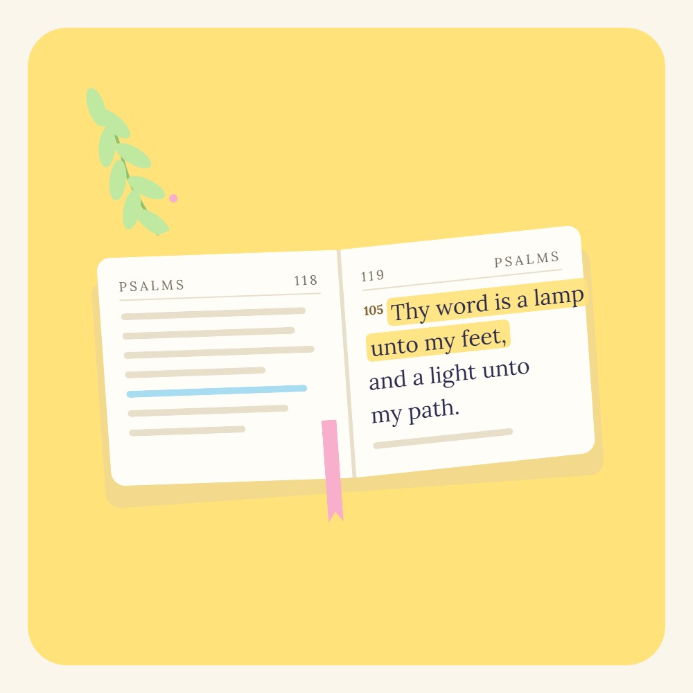 Open Bible with highlighted verse
