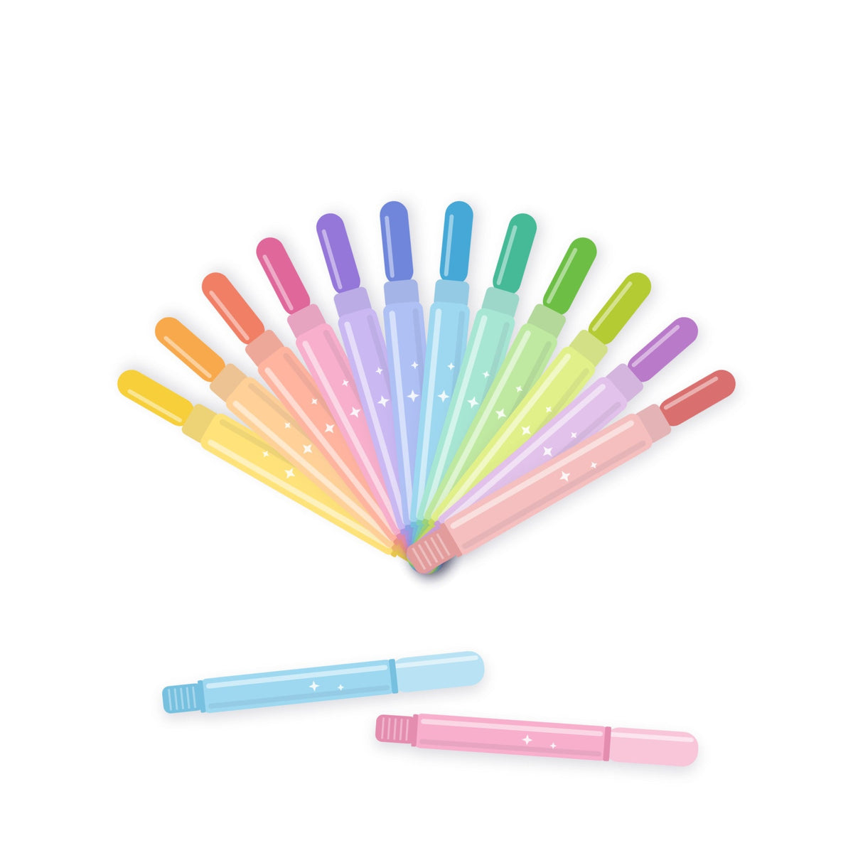 Gracemark twist-up pastel gel Bible highlighters fanned out on white