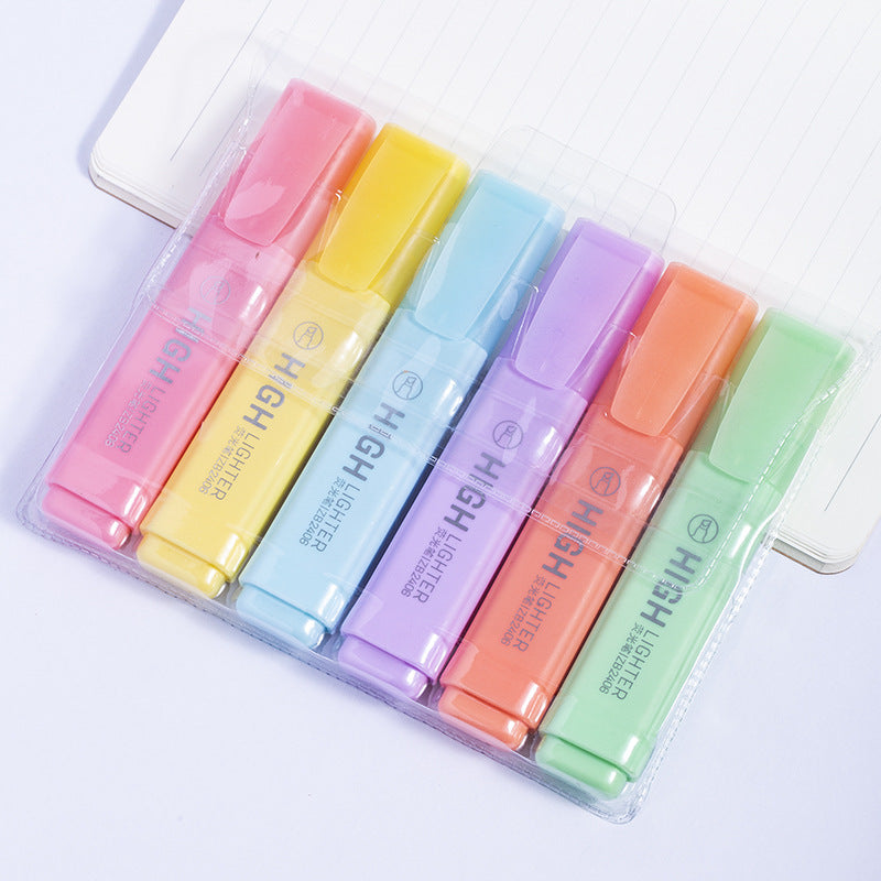 Gracemark macaron pastel chisel tip highlighters, 6 pack