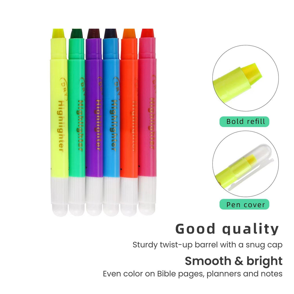Six bright colors with bold refill and pen cover
