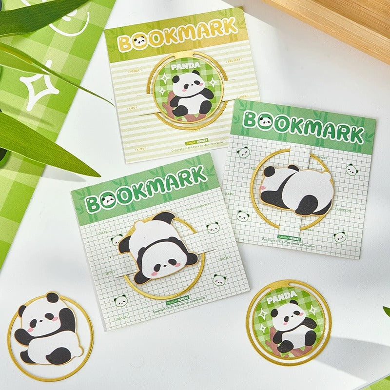 Panda bookmarks on their backing cards