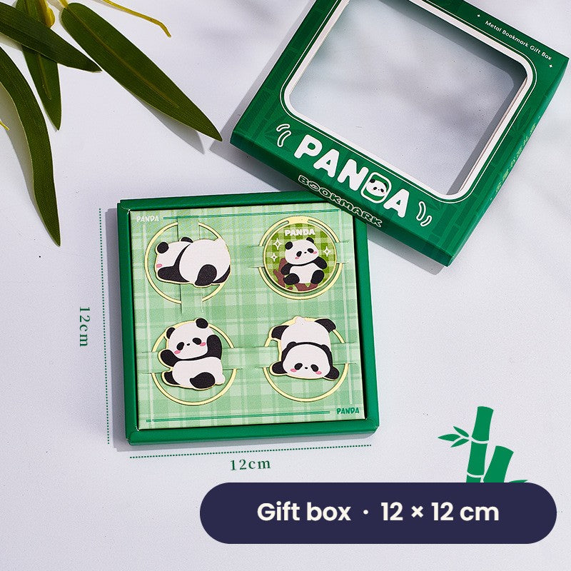 Panda bookmarks in a 12 x 12 cm window gift box
