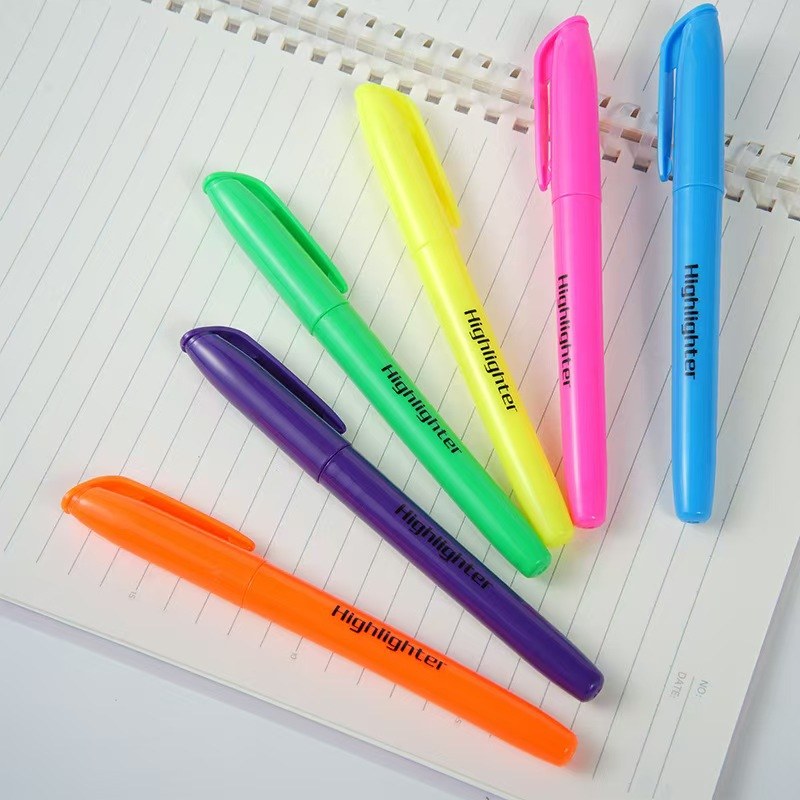 Bright set of six slim chisel highlighters