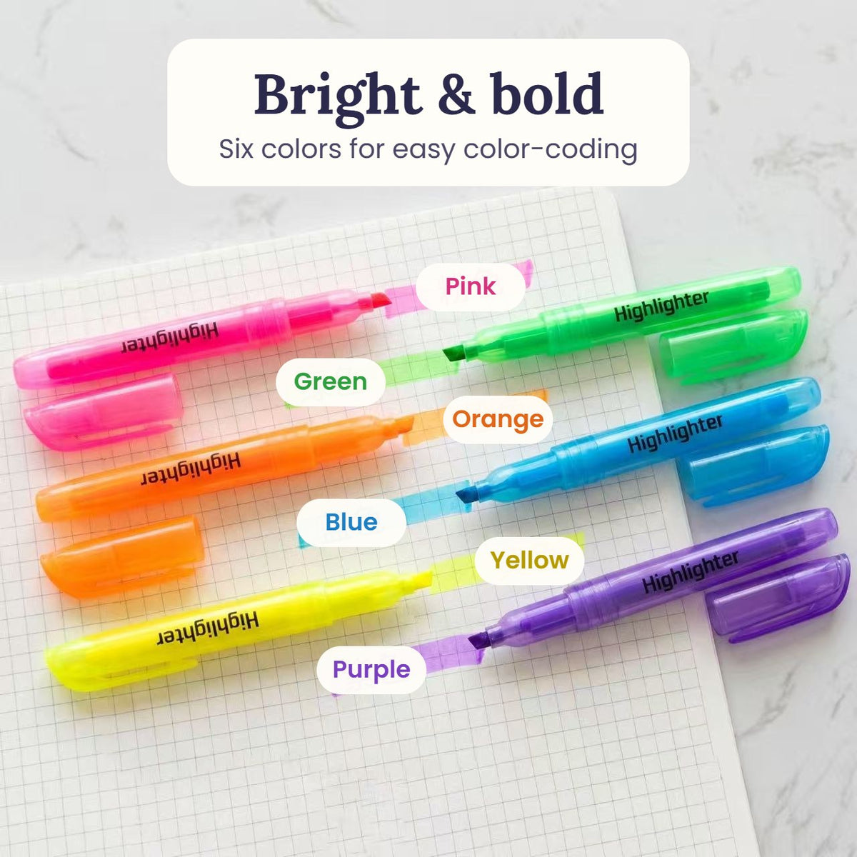 Clear bright set with color names