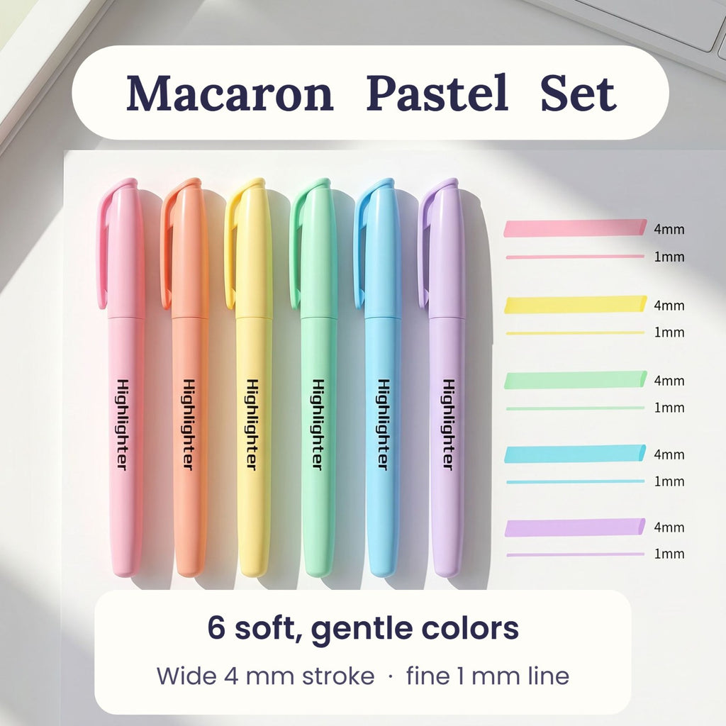 Macaron pastel set with 4 mm and 1 mm line samples